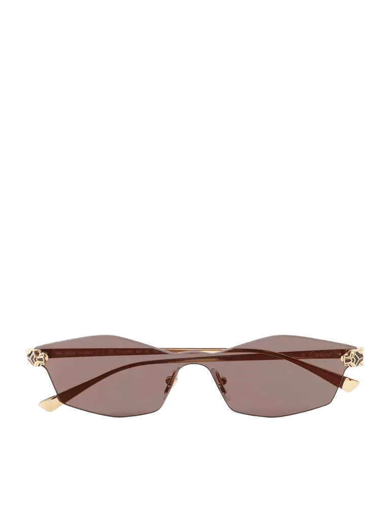 Panthère de Cartier rimless gold-tone metal sunglasses