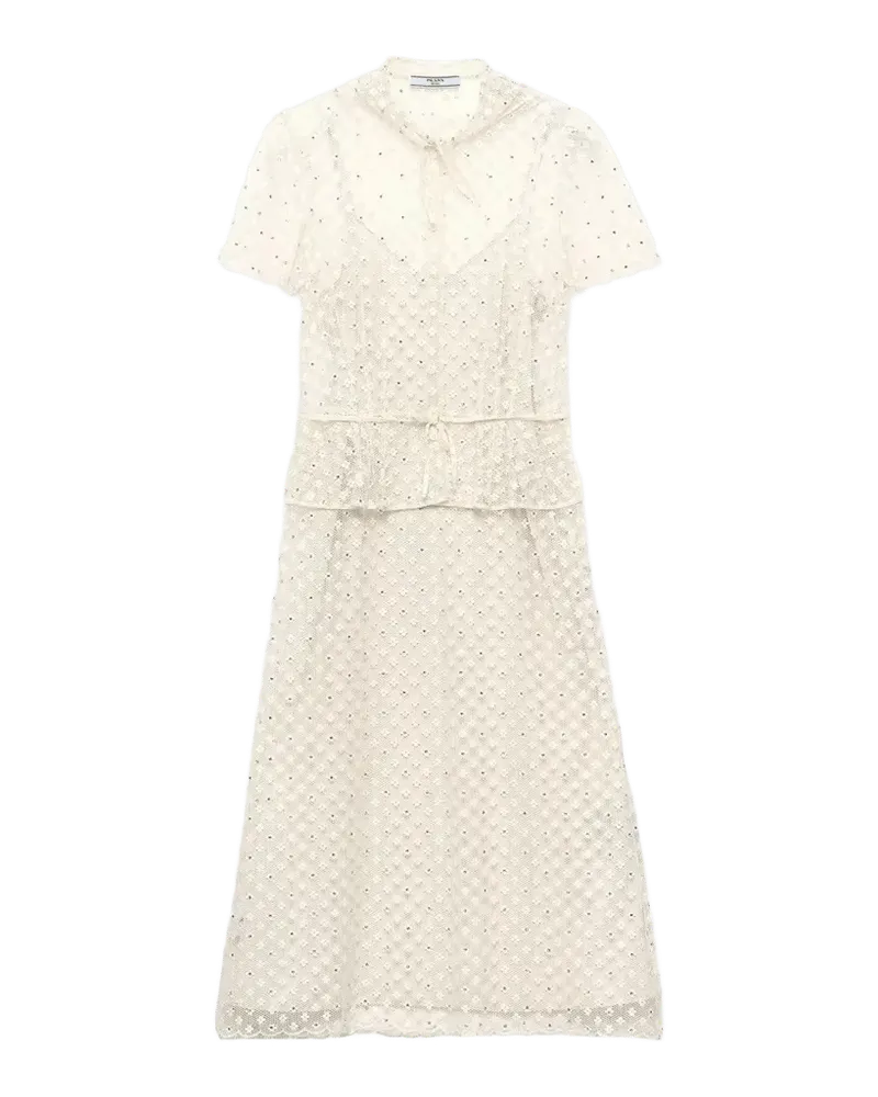 Embroidered Lace Midi Dress