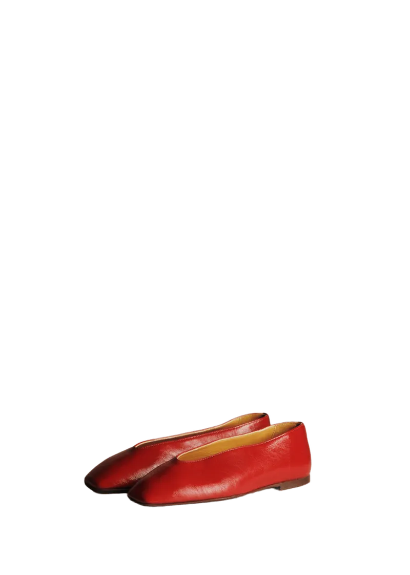 Rosalie Low Ballet Flats - Vintage Red