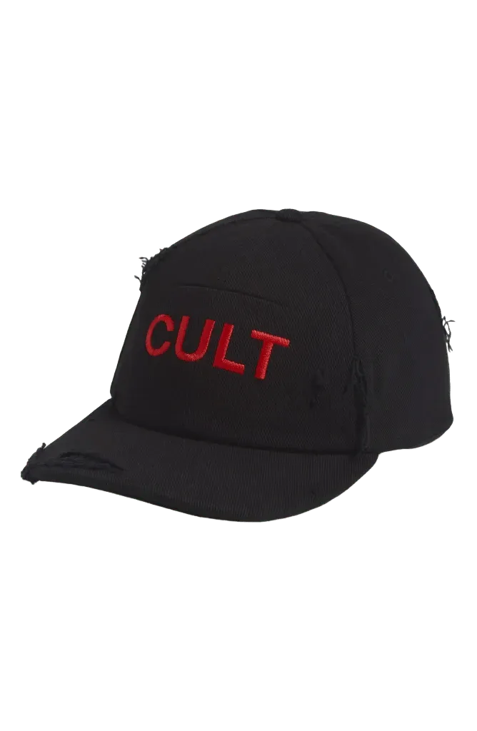 Gender Inclusive Cult Distressed Cotton Twill Baseball Cap
