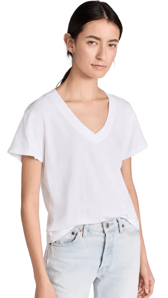 Hendrix Cotton Boxy V Neck Tee