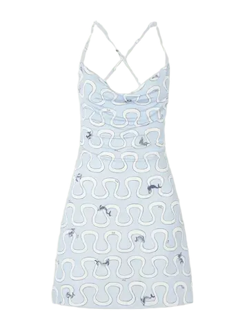 Printed satin dress