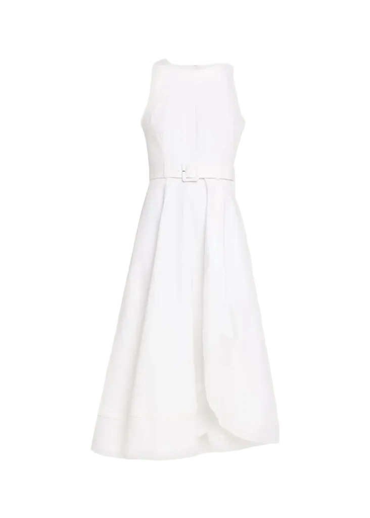 Cinq à Sept Zelda Belted Denim Midi Dress