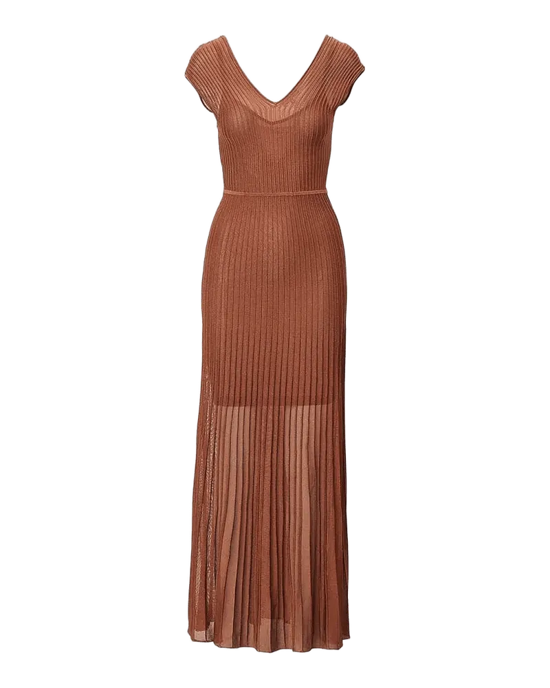 Aubrey Metallic Rib-Knit Maxi Dress
