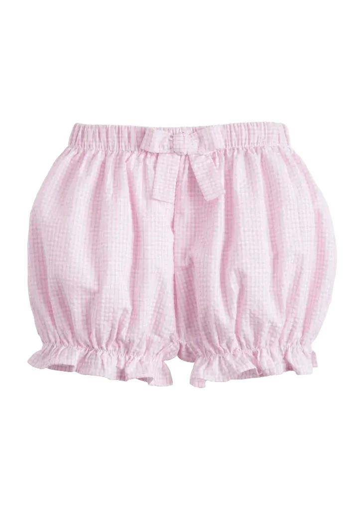 Bow Bloomers - Light Pink Seersucker Gingham