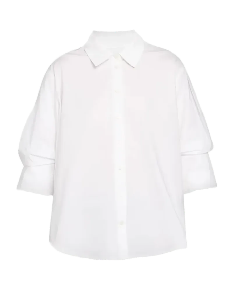 Emmy Ruched-Sleeve Cotton Shirt