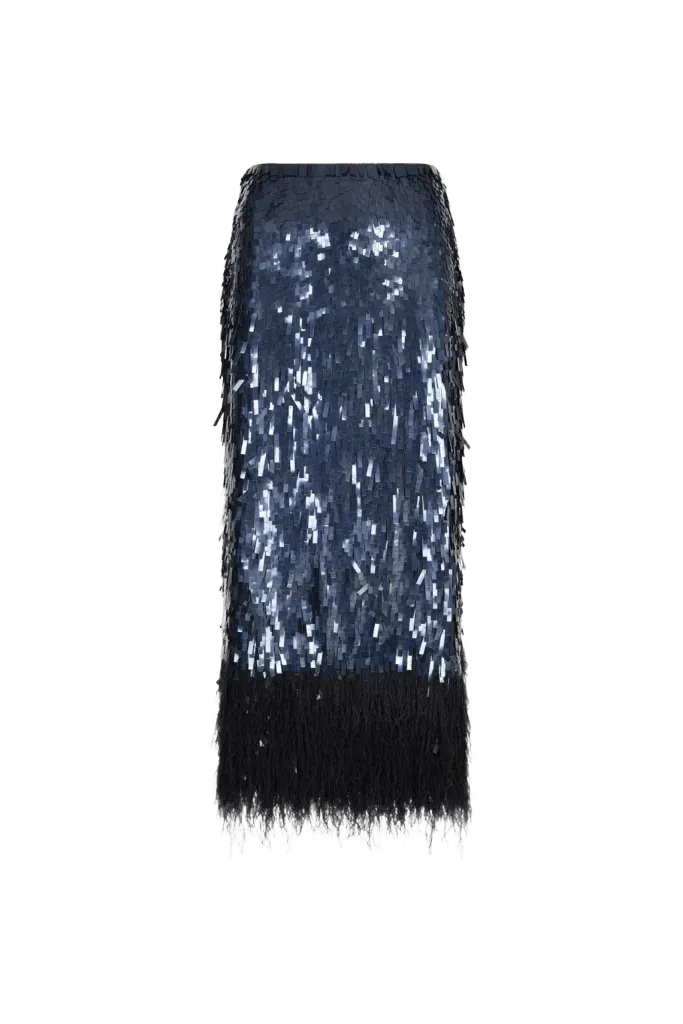 Visually Engaging Skirt in Midnight Blue
