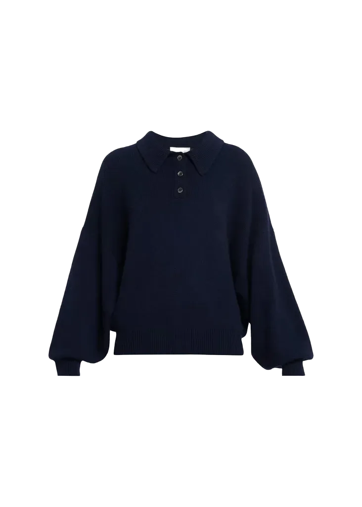 Etta Cashmere Polo Sweater