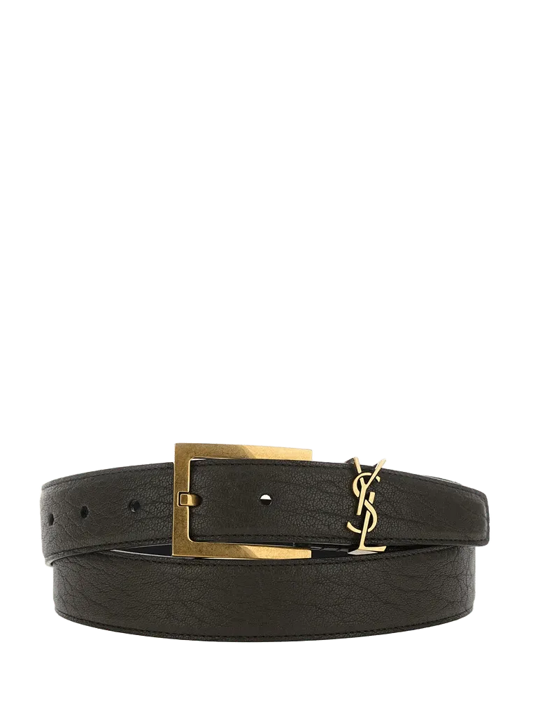 Saint Laurent Cassandre Belt — Brown