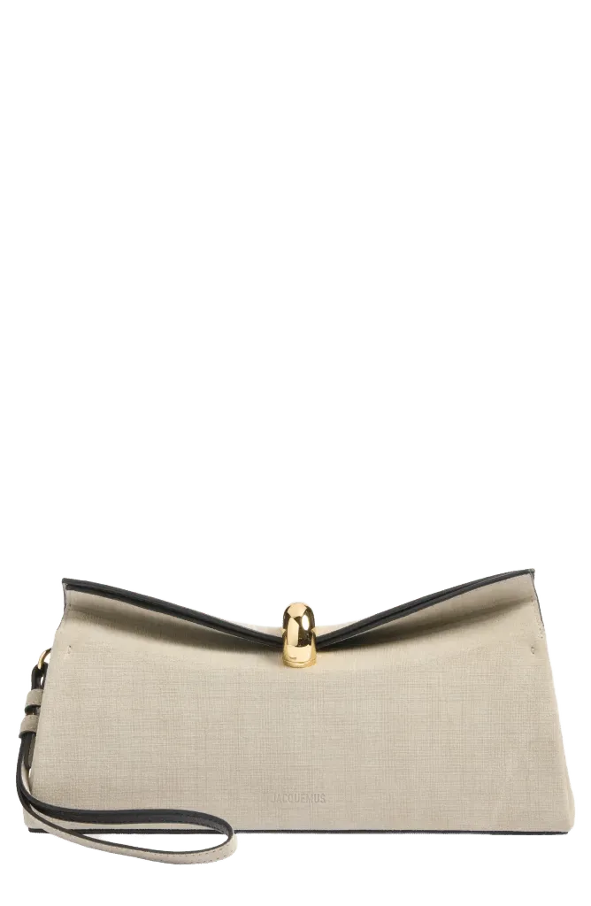 The Valérie Linen Effect Leather Clutch