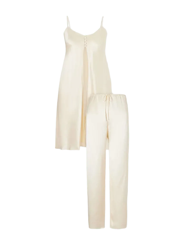 Elvira silk-satin pajama set