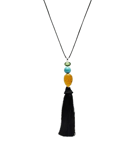 Izzie Tassel embellished necklace