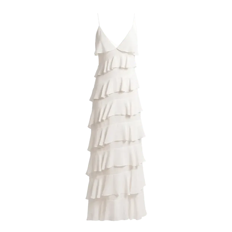 Araminta Dress in Ivory Double Georgette