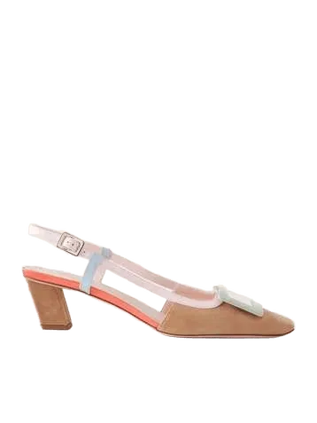 Belle Vivier 45 buckled leather-trimmed suede ballet flats