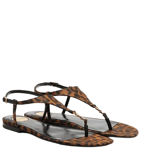 Cassandra leopard-print grosgrain sandals
