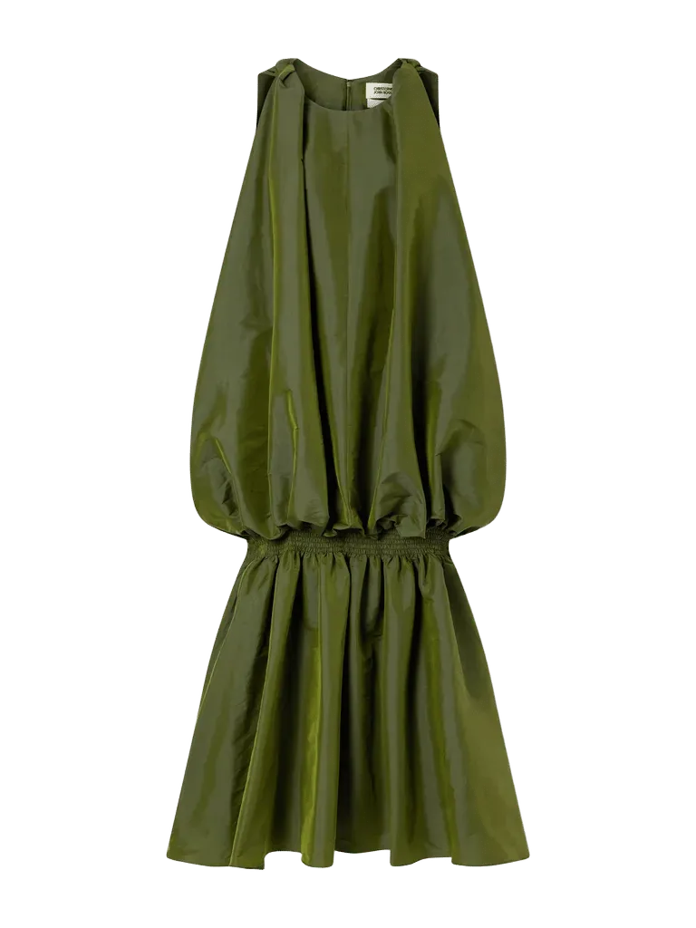 Jellyfish gathered silk-taffeta gown