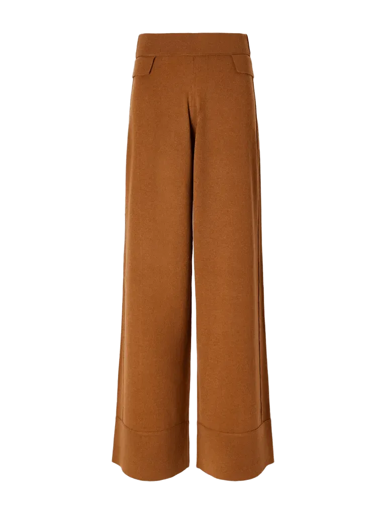 Wool and cashmere-blend wide-leg pants