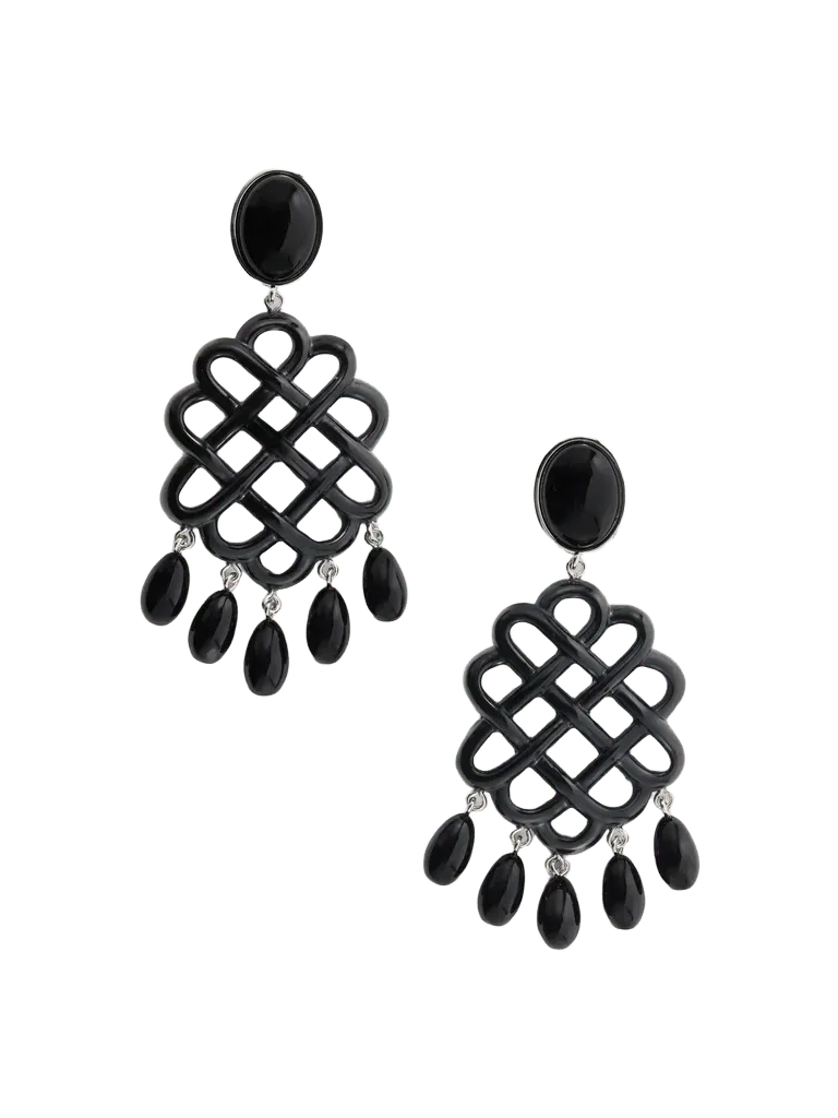 Melina rhodium-plated resin earrings