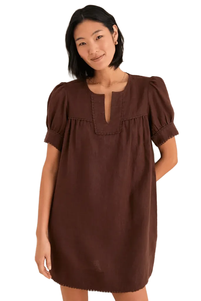 Chestnut Linen Bridget Dress