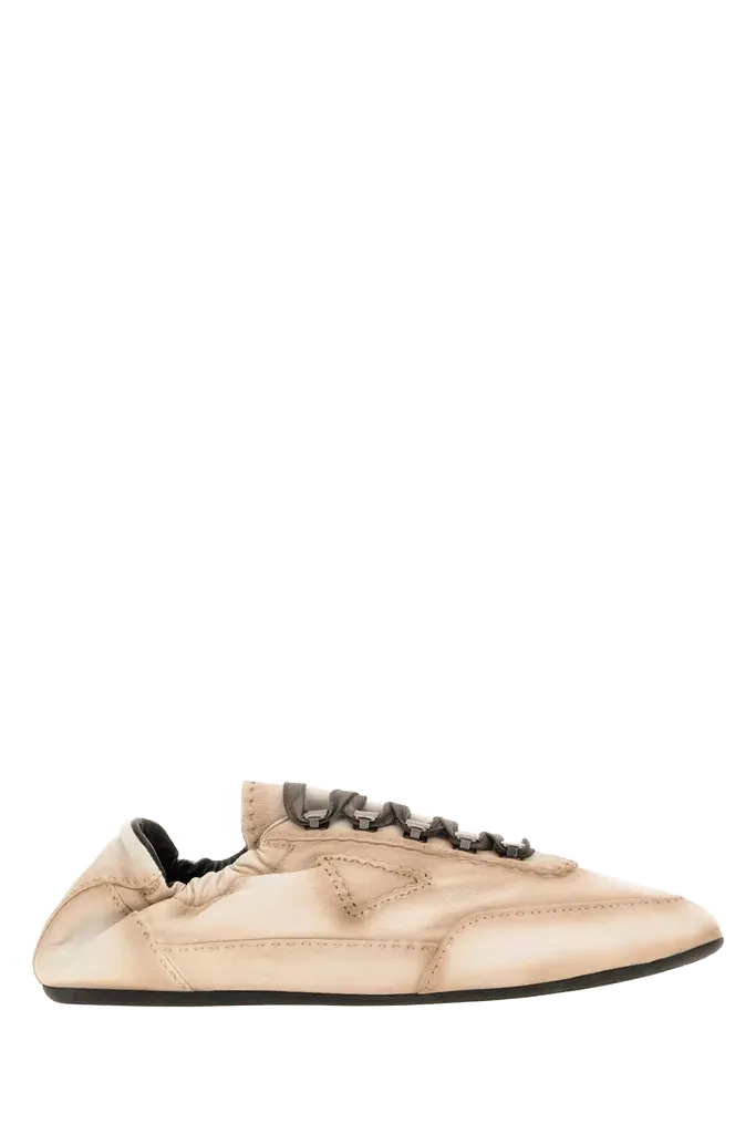 Prada Nappa Leather Sneaker — Beige