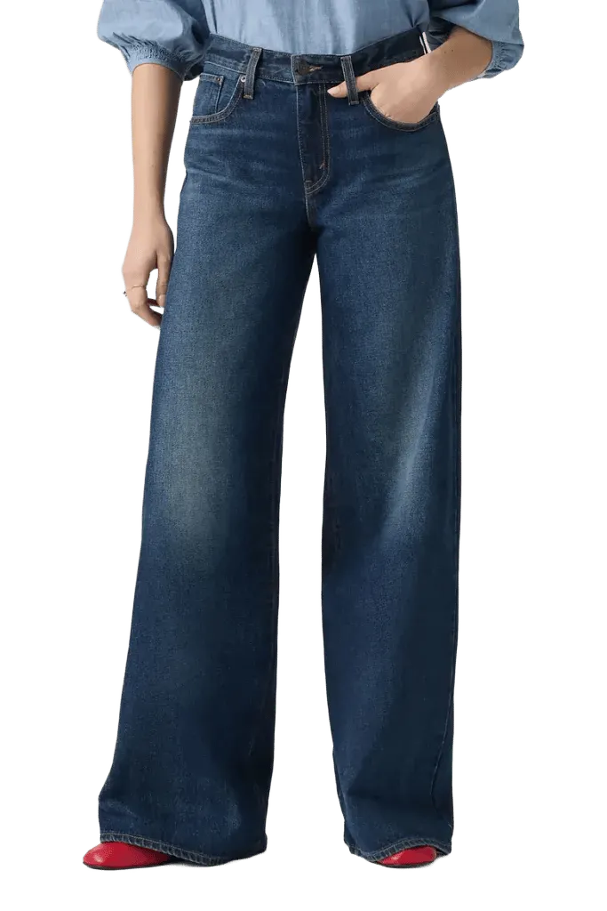 Middy Mid Rise Wide Leg Jeans