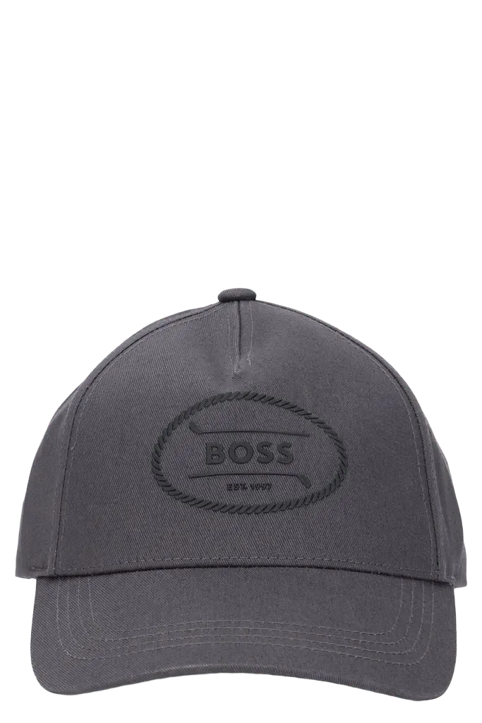 Hugo Boss 50544409 Logo-Embroidered Cotton Baseball Cap — Gray