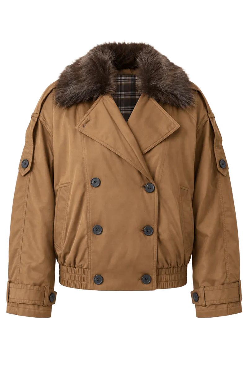 Fur Collar Trench Jacket