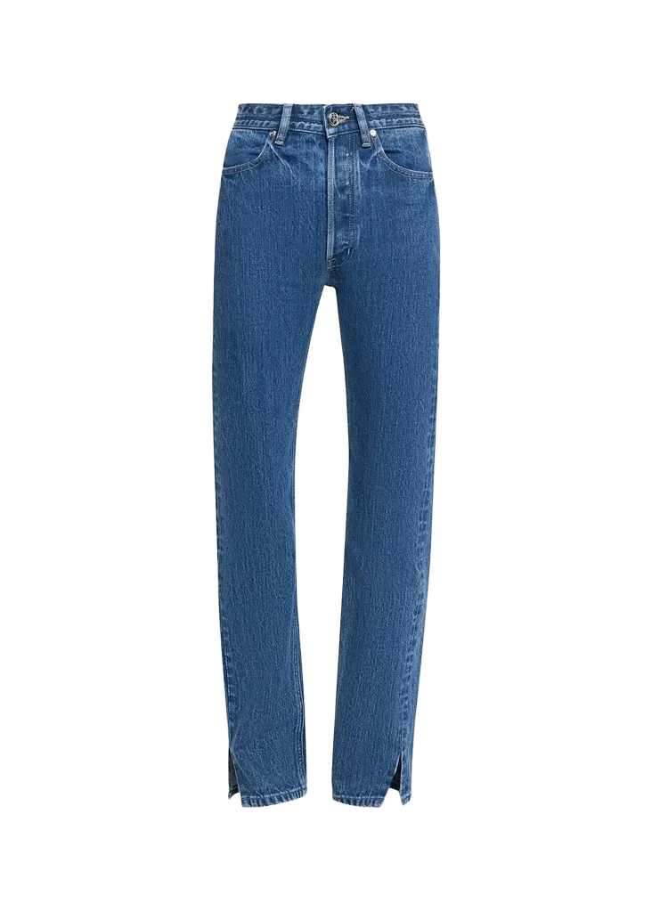 Agnes Split Hem Slim-Leg Jeans