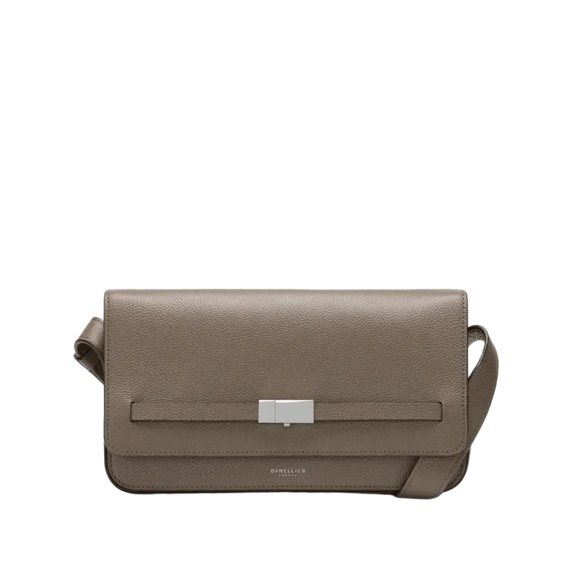 The New York Crossbody - Dark taupe small grain