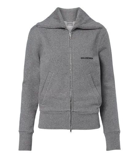 Logo cotton zip-up sweatshirt