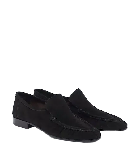 Two suede loafers