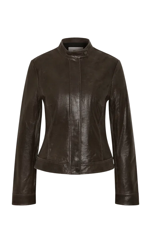 Panel Moto Leather Jacket
