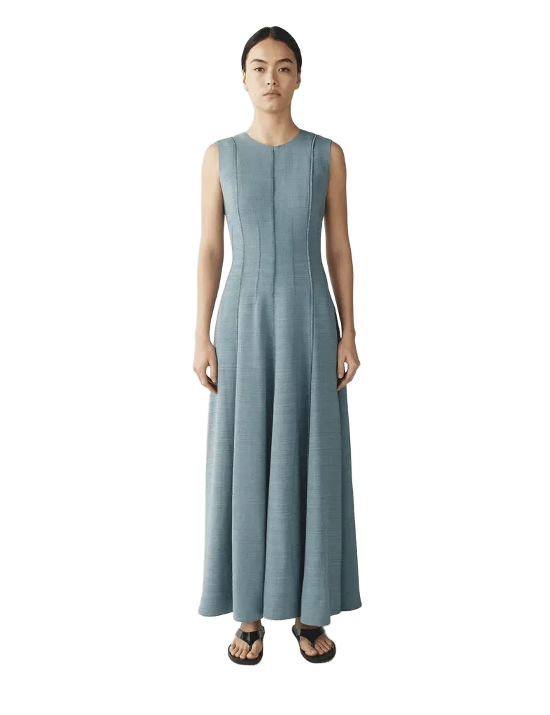 The Gia Dress in Fluid Viscose Suiting
