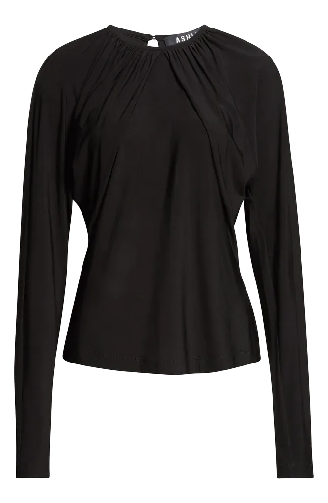Vion Long Sleeve Draped Top