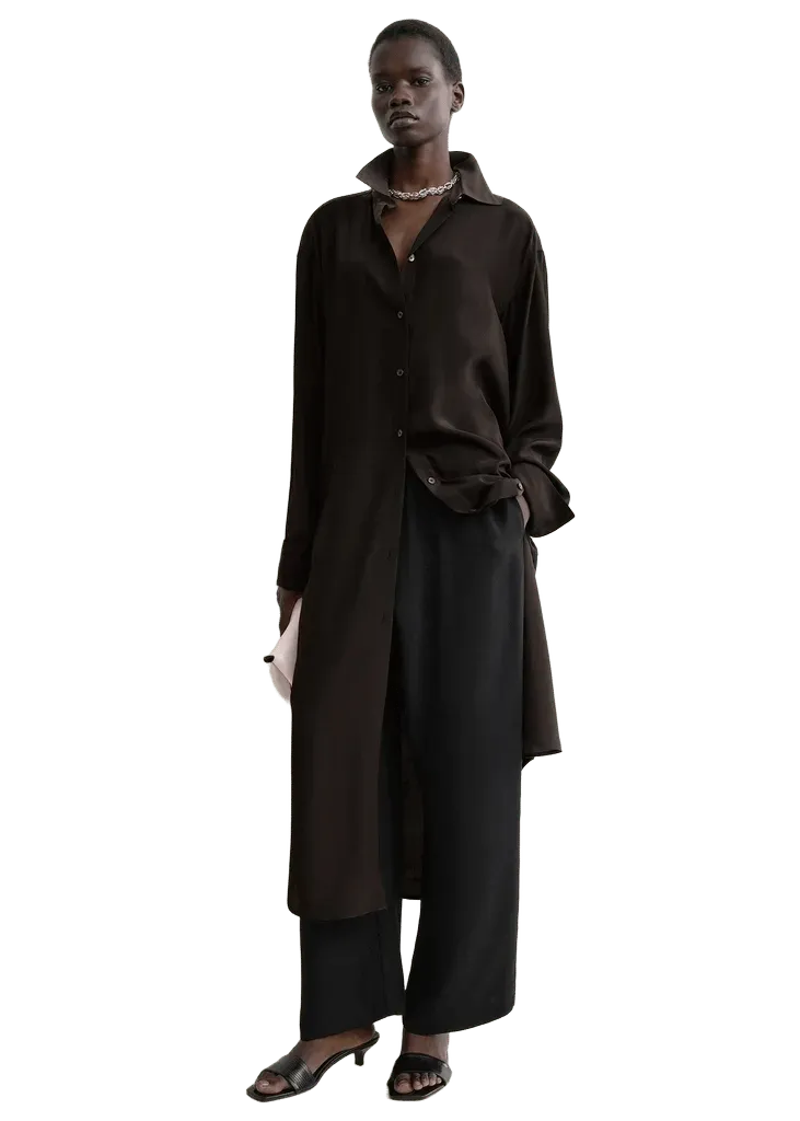 Silk shirtdress brown