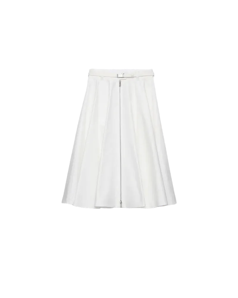 Chino midi-skirt with zipper