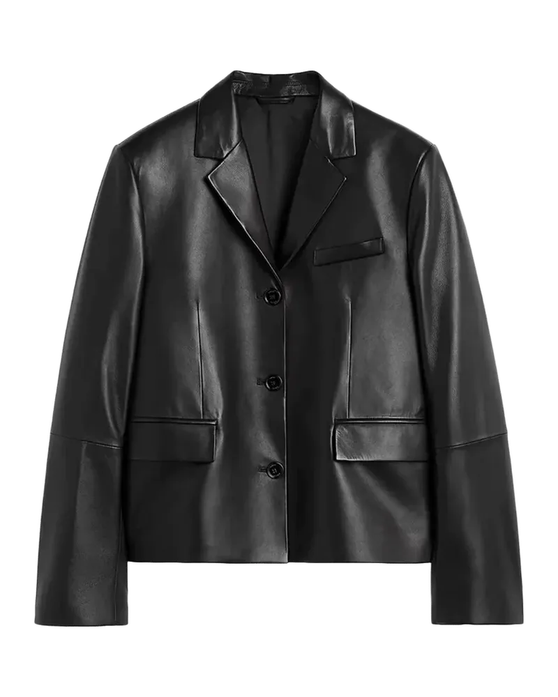 Short Leather Blazer