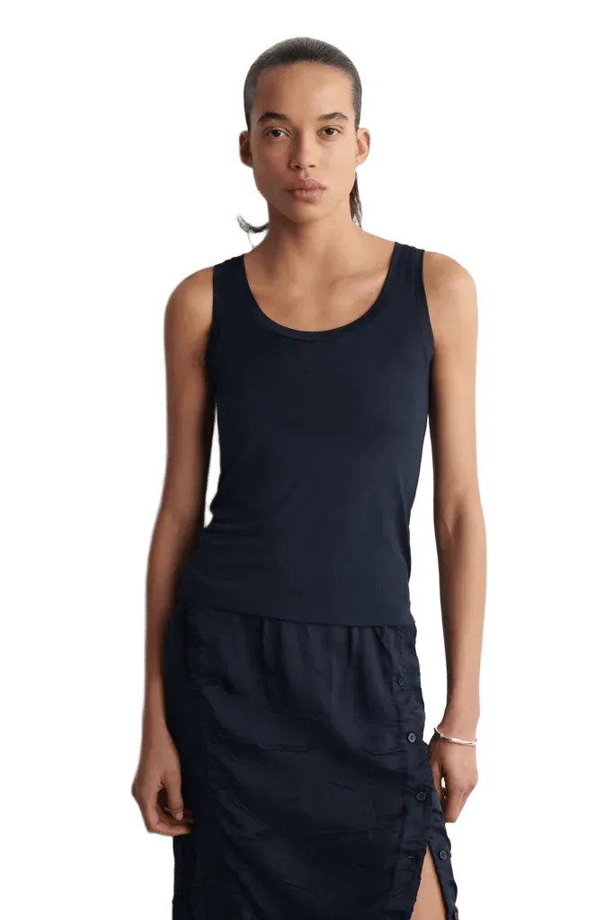 SCOOP-NECK SILK-JERSEY TANK TOP