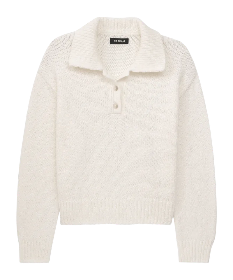 Chunky Cotton Polo Sweater