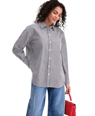 Women's Cotton Poplin Oversized Button Down Shirt , Macy's Exclusive
