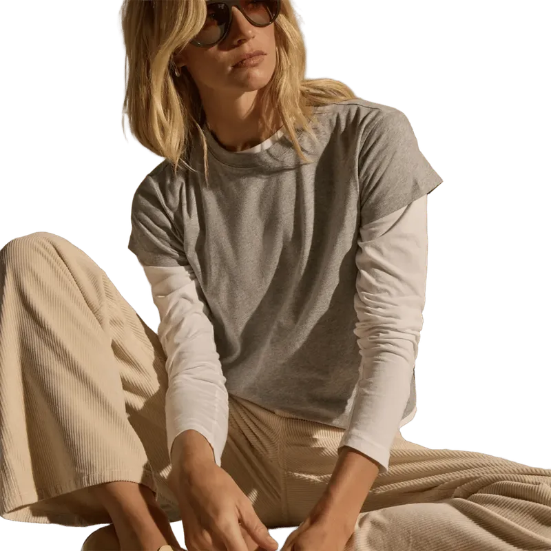 Cotton Jersey Shrunken Tee - Heather Grey
