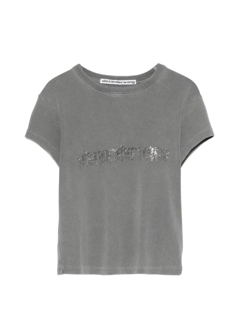 Alexander Wang Crystal Hotfix Logo T-shirt