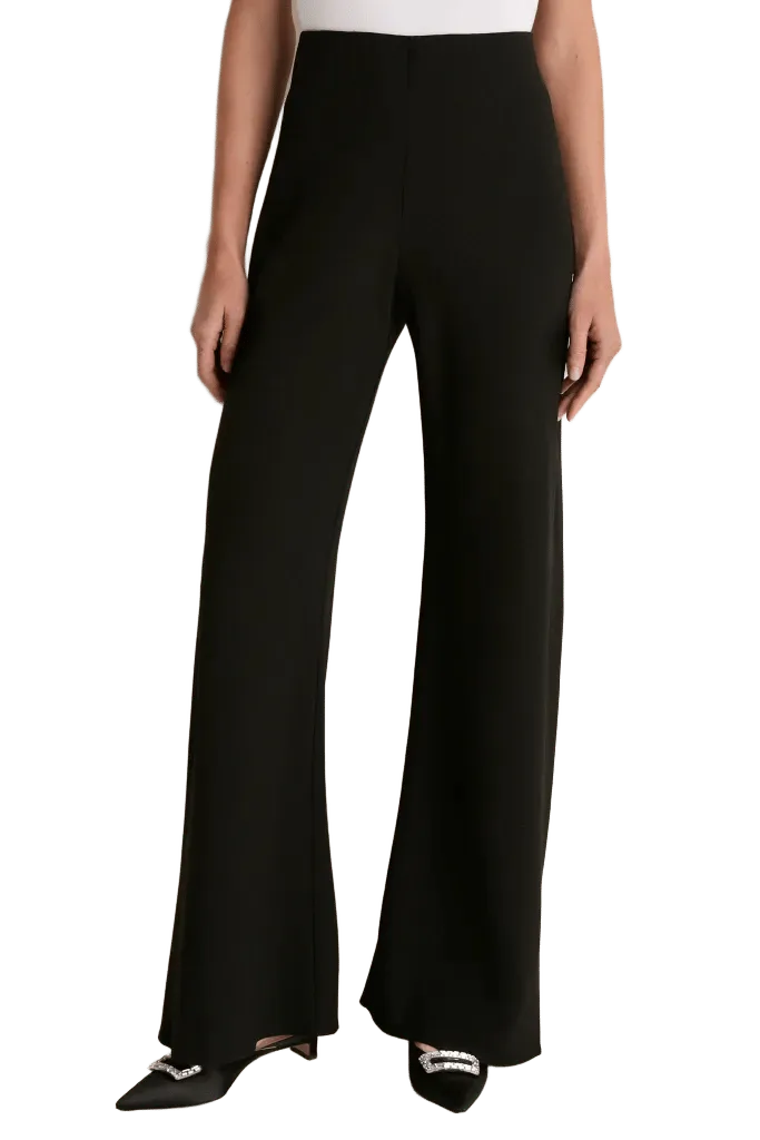 Black Crepe Pull On Deja Pants