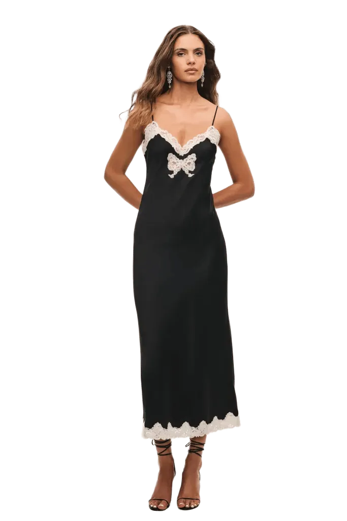 Lomira Lace Bow Maxi Dress