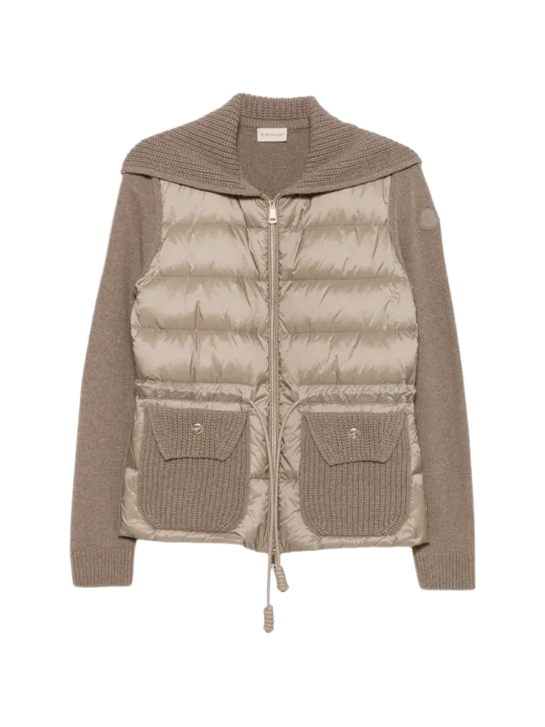 Moncler wool & cashmere blend padded zip-up cardigan