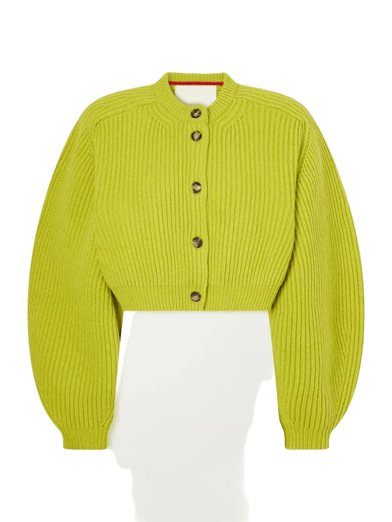 The Cadogan cropped ribbed cashmere cardigan