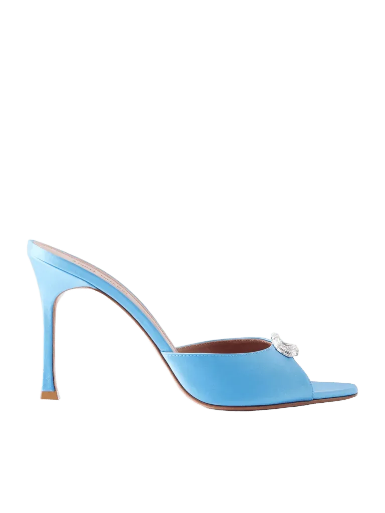 Mini Camelia 95 crystal-embellished satin sandals