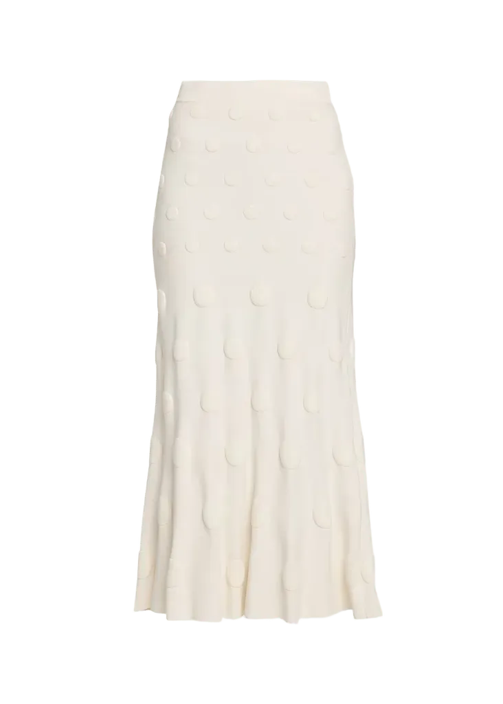 Pucker Dot Knit Midi Skirt