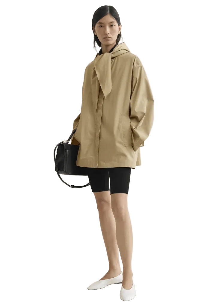 Technical scarf jacket cashew