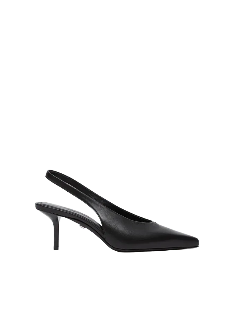 Nappa leather slingbacks - BLACK
